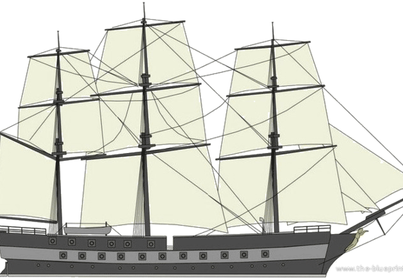 Корабль SMS Novara [Fregate] (1850) - чертежи, габариты, рисунки